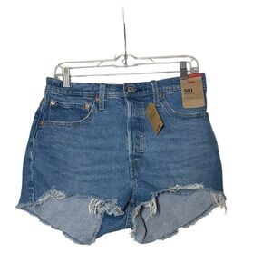 Levi’s 501 Jean Shorts High Rise Size 30 Blue NWT Denim Jorts